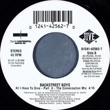 Load image into Gallery viewer, Backstreet Boys : All I Have To Give (7", Single)