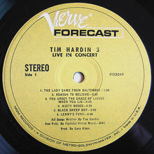 Load image into Gallery viewer, Tim Hardin : Tim Hardin 3 Live In Concert (LP, Album, MGM)