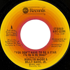 Marilyn McCoo & Billy Davis Jr. : You Don't Have To Be A Star (7", Ter)