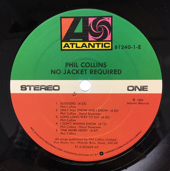 Buy Phil Collins : No Jacket Required (LP, Album, AR,) Online for