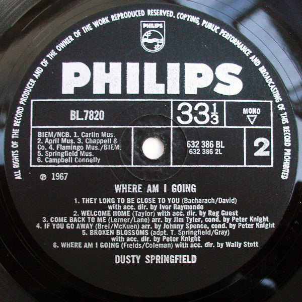 Buy Dusty Springfield : Where Am I Going (LP, Album, Mono