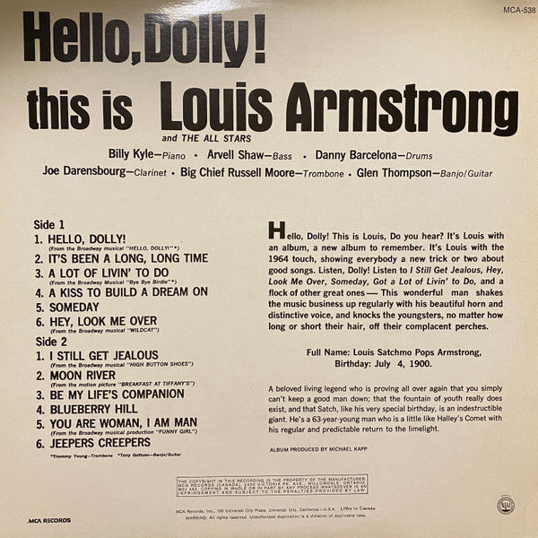 Satchmo on Stage: Louis Armstrong and the All Stars [ LP Vinyl ] -   Music