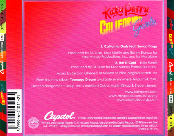 Buy Katy Perry : California Gurls (CD, Single, Jew) Online for a