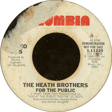 Load image into Gallery viewer, The Heath Brothers : For The Public (7", Promo)