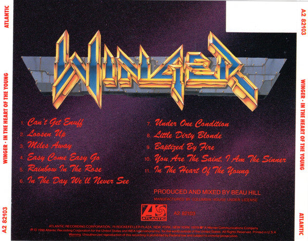 Winger - In The Heart Of The Young (CD, Album, Club) (NM or M-)