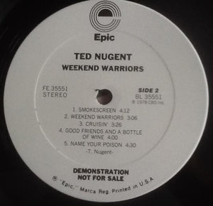 Ted Nugent : Weekend Warriors (LP, Album, Promo)