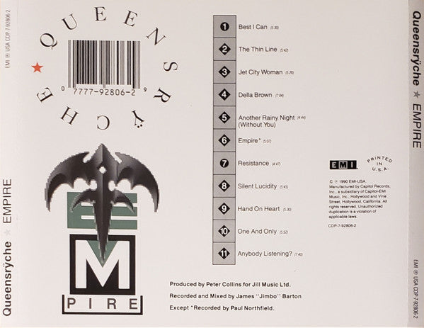 Queensrÿche - Empire (CD, Album, JAX) (NM or M-)
