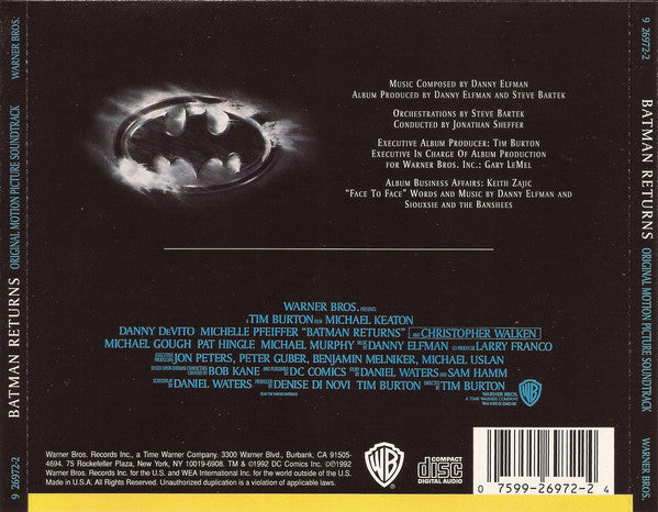 Buy Danny Elfman Batman Returns Original Motion Picture