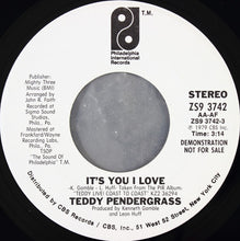Load image into Gallery viewer, Teddy Pendergrass : It's You I Love / Where Did All The Lovin' Go (7", Promo)
