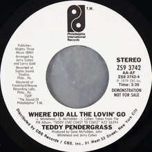 Load image into Gallery viewer, Teddy Pendergrass : It's You I Love / Where Did All The Lovin' Go (7", Promo)