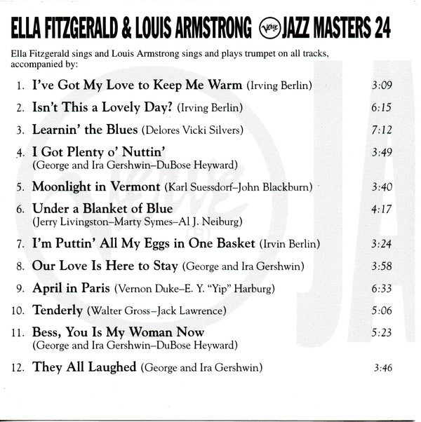 Buy Ella Fitzgerald & Louis Armstrong : Verve Jazz Masters 24 (CD