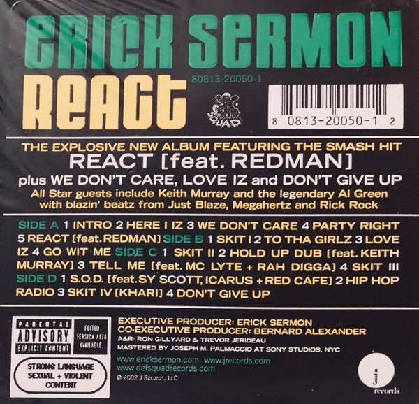 Buy Erick Sermon : React (2xLP, Album, Promo) Online for a great