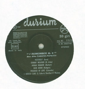 Fausto Papetti : I Remember No. 4 (LP, Album)