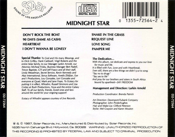 Midnight Star - Midnight Star (CD, Album) (NM or M-)