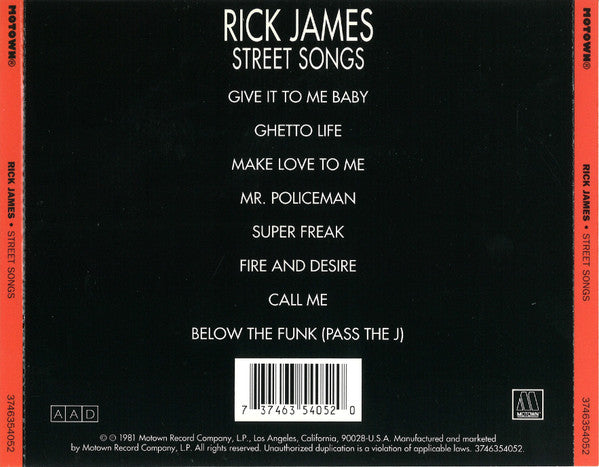 Buy Rick James Street Songs (CD, Album, RE) Online for a great