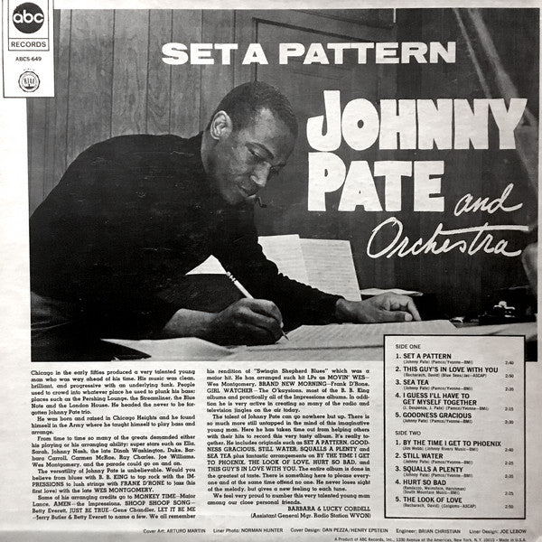 Buy Johnny Pate's Orchestra : Set A Pattern (LP