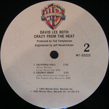Load image into Gallery viewer, David Lee Roth : Crazy From The Heat (12", EP, Club, Car)