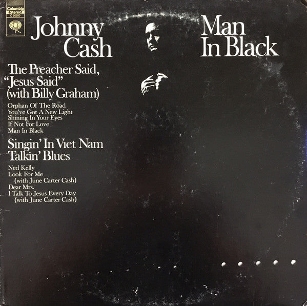 Johnny Cash : Man In Black (LP, Album, Ter)