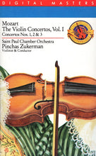 Load image into Gallery viewer, Mozart* / Saint Paul Chamber Orchestra* Violonist &amp; Conductor Pinchas Zukerman : The Violin Concertos, Vol. I (Concertos Nos. 1, 2 &amp; 3) (Cass, RM, Tra)