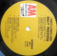 Load image into Gallery viewer, Billy Preston : I Wrote A Simple Song (LP, Album, Gat)