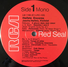 Load image into Gallery viewer, Jascha Heifetz, Emanuel Bay : Heifetz Encores (LP, Comp, Mono, RE)