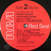 Load image into Gallery viewer, Jascha Heifetz, Emanuel Bay : Heifetz Encores (LP, Comp, Mono, RE)