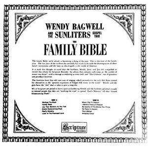 Wendy Bagwell And The Sunliters : The Family Bible (LP, Album, Mono)