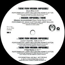 Load image into Gallery viewer, Adam Clayton And Larry Mullen : Theme From Mission: Impossible (Mission Accomplished) (12&quot;, Promo)