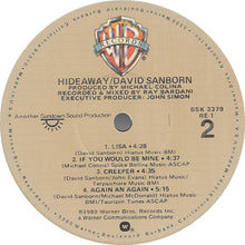 Load image into Gallery viewer, David Sanborn : Hideaway (LP, Album, Jac)