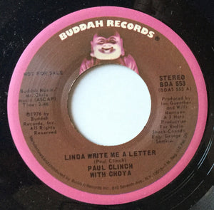 Paul Clinch With Choya : Linda Write Me a Letter (7", Single, Mono, Promo)