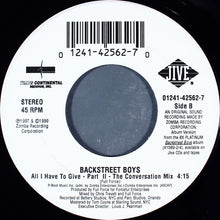 Load image into Gallery viewer, Backstreet Boys : All I Have To Give (7&quot;, Single)