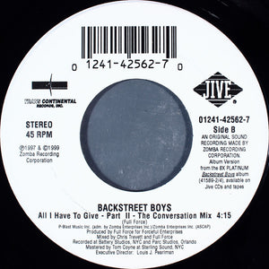 Backstreet Boys : All I Have To Give (7", Single)