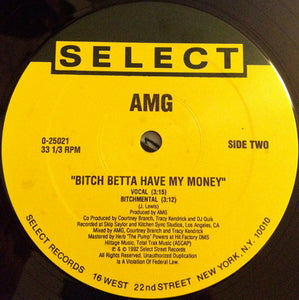 AMG : I Wanna Be Yo Ho / Bitch Betta Have My Money (12", Maxi)