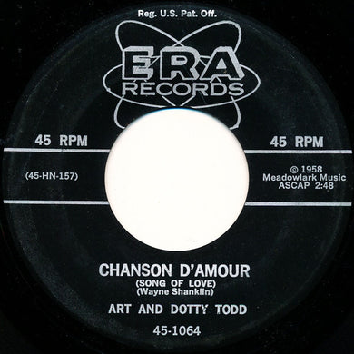 Art And Dotty Todd : Chanson D'Amour (Song Of Love) / Along The Trail With You (7