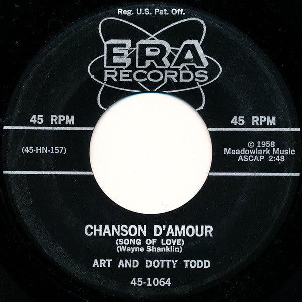 Art And Dotty Todd : Chanson D'Amour (Song Of Love) / Along The Trail With You (7