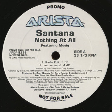 Santana Featuring Musiq* : Nothing At All (12