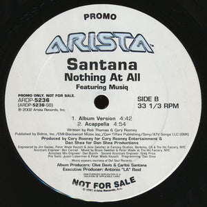 Santana Featuring Musiq* : Nothing At All (12", Promo)