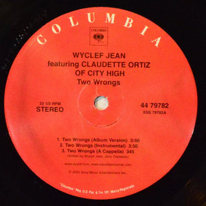 Wyclef Jean : Two Wrongs (Don't Make It Right) (12")