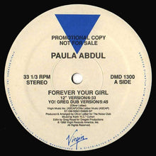 Load image into Gallery viewer, Paula Abdul : Forever Your Girl (12", Promo)