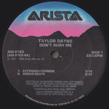 Load image into Gallery viewer, Taylor Dayne : Don't Rush Me (12")