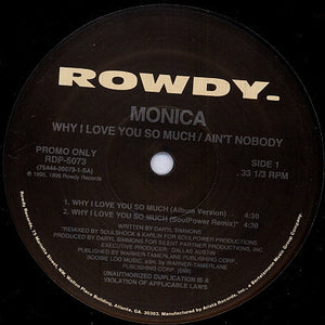 Monica : Why I Love You So Much / Ain't Nobody (12", Promo)