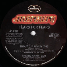 Load image into Gallery viewer, Tears For Fears : Shout (US &amp; UK Remix Versions) (12&quot;, PRC)