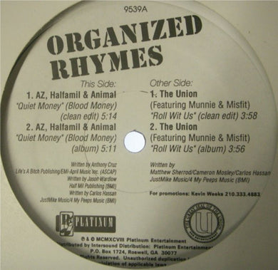 AZ, Halfamil* & Animal (2) / The Union (3) : Organized Rhymes (12