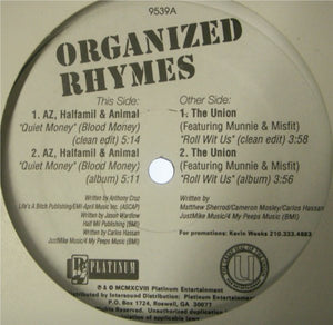 AZ, Halfamil* & Animal (2) / The Union (3) : Organized Rhymes (12")