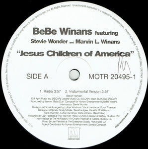 BeBe Winans Featuring Stevie Wonder And Marvin L. Winans* : Jesus Children Of America (12", Single, Promo)