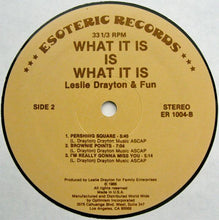 Load image into Gallery viewer, Leslie Drayton &amp; Fun : What It Is Is What It Is (LP, Album)