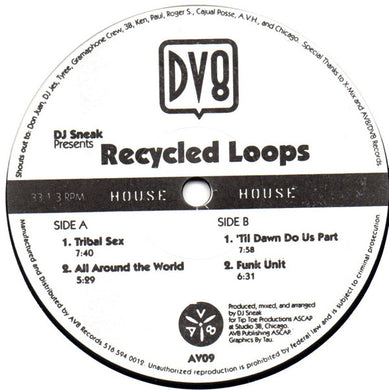 DJ Sneak : Recycled Loops (12