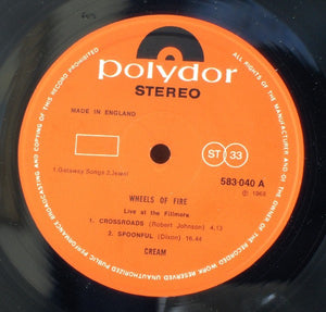 Cream (2) : Wheels Of Fire - Live At The Fillmore (LP, Album)