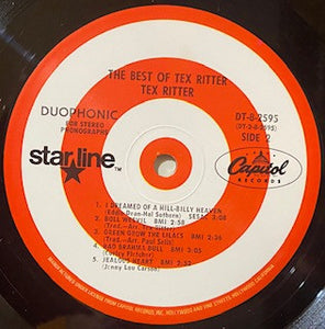 Tex Ritter : The Best Of Tex Ritter (LP, Comp, Club, RE, Duo)