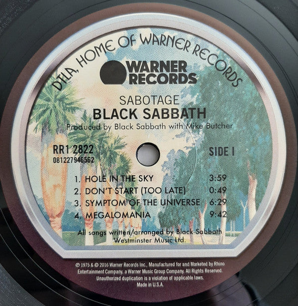 米LP Black Sabbath Sabotage 081227946562 Warner Records, Rhino Records (2), Rhino Records (2) /00400 Black Sabbath – Sabotage – Vinyl (LP, Album), 1975 [r8691036